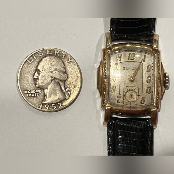 BULOVA - 1950 Men’s Gold Watch 10RB Movement - Rare 10K RG Engraved AA ‘Z’ Bezel - Picture 7 of 7